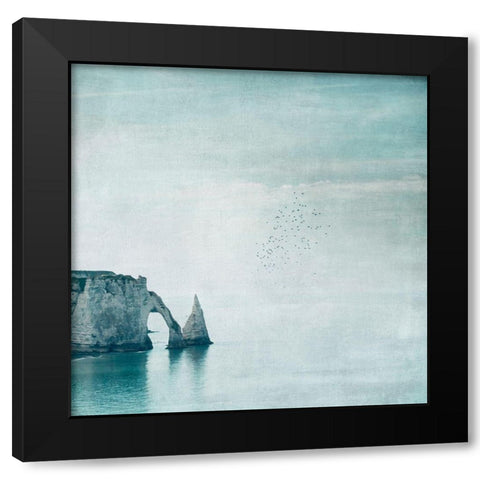 Porte d aval and Aiguille - Normandy Black Modern Wood Framed Art Print with Double Matting by Wuestenhagen, Dirk