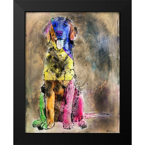 Happy No. 1 Black Modern Wood Framed Art Print by Wiley, Marta