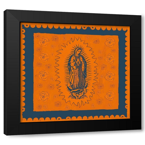 Orange and Blue Mary Black Modern Wood Framed Art Print by Wiley, Marta