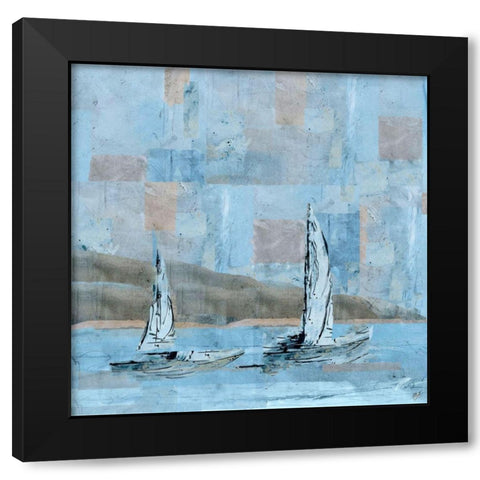 Sailboat No. 2 Black Modern Wood Framed Art Print by Wiley, Marta