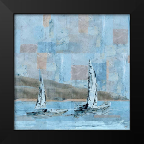 Sailboat No. 2 Black Modern Wood Framed Art Print by Wiley, Marta