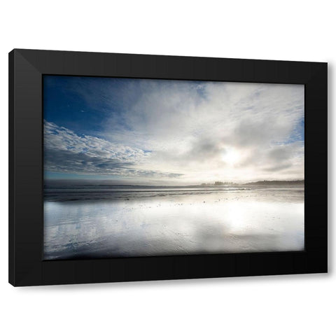 Long Beach Black Modern Wood Framed Art Print by White, Lynda