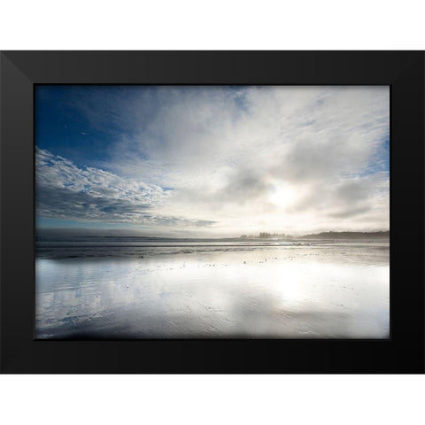 Long Beach Black Modern Wood Framed Art Print by White, Lynda