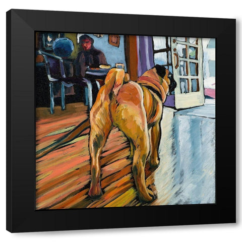 A Pugs View Black Modern Wood Framed Art Print by Wronski, Kathryn