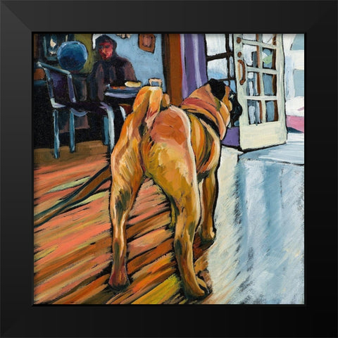 A Pugs View Black Modern Wood Framed Art Print by Wronski, Kathryn