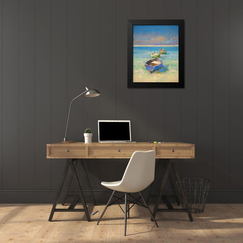 Caribbean Beach Black Modern Wood Framed Art Print by Yeremyan, Vahe