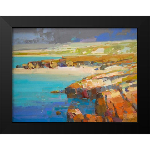 Ocean Side Black Modern Wood Framed Art Print by Yeremyan, Vahe