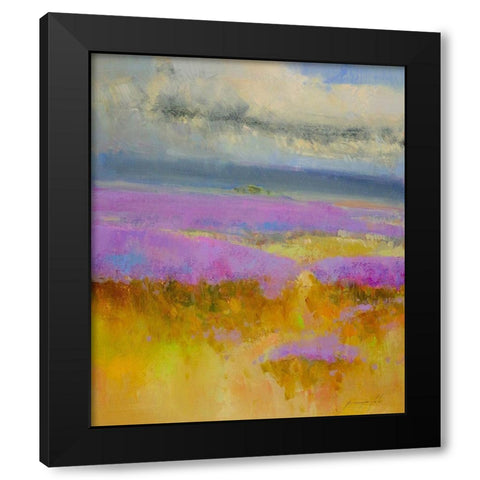 Field of Lavenders 1 Black Modern Wood Framed Art Print by Yeremyan, Vahe