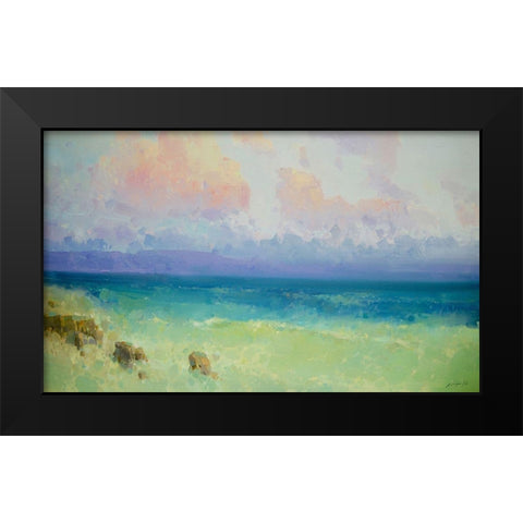 Ocean Side - Pacific Highway Black Modern Wood Framed Art Print by Yeremyan, Vahe