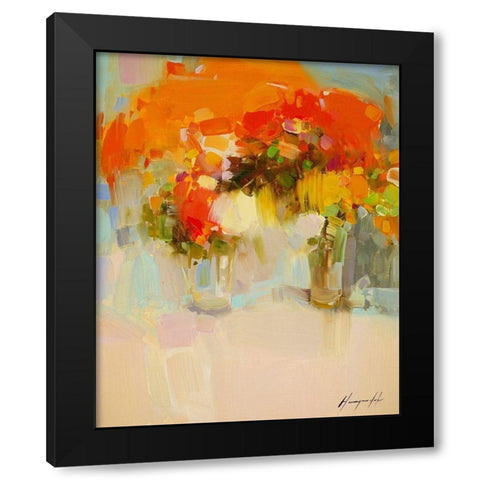 Vase of Yellow Flowers 2 Black Modern Wood Framed Art Print with Double Matting by Yeremyan, Vahe