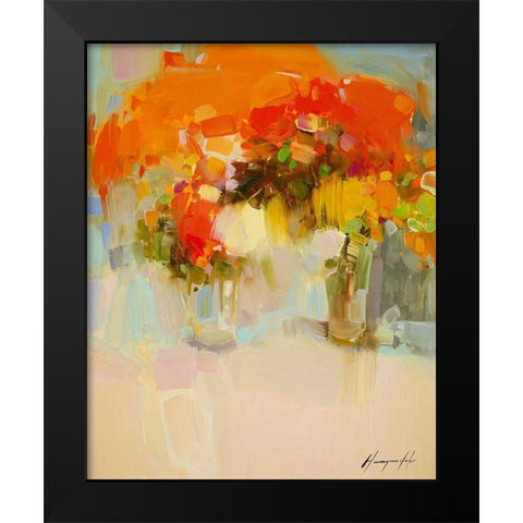 Vase of Yellow Flowers 2 Black Modern Wood Framed Art Print by Yeremyan, Vahe