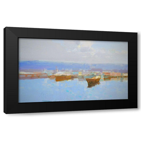Harbor Black Modern Wood Framed Art Print with Double Matting by Yeremyan, Vahe