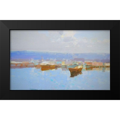 Harbor Black Modern Wood Framed Art Print by Yeremyan, Vahe