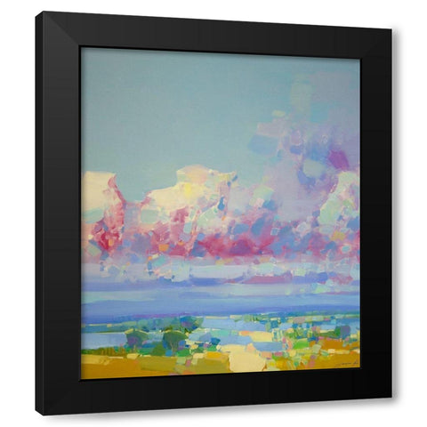 Purple Clouds Black Modern Wood Framed Art Print by Yeremyan, Vahe