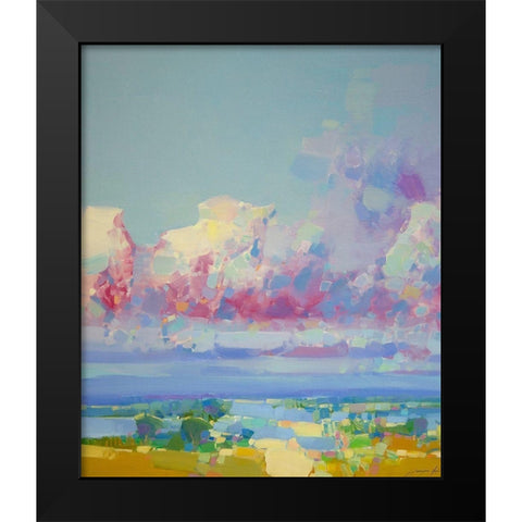 Purple Clouds Black Modern Wood Framed Art Print by Yeremyan, Vahe