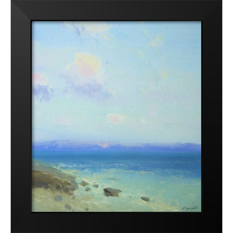 Ocean Side 2 Black Modern Wood Framed Art Print by Yeremyan, Vahe