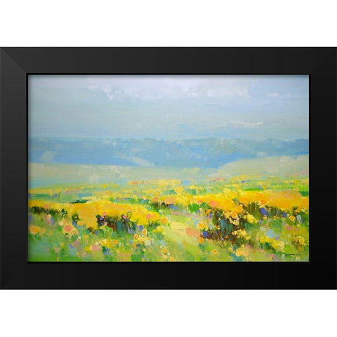 Yellow Valley Black Modern Wood Framed Art Print by Yeremyan, Vahe