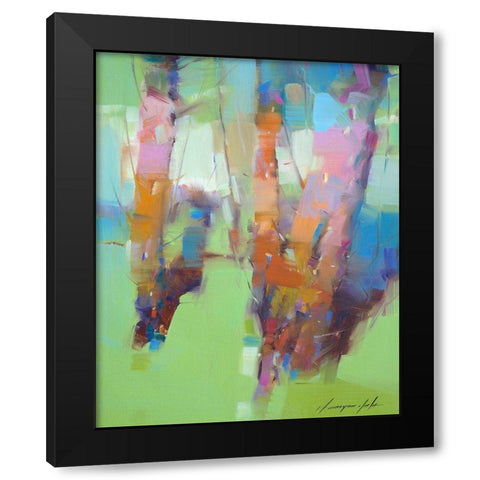 Spring Trees Black Modern Wood Framed Art Print with Double Matting by Yeremyan, Vahe