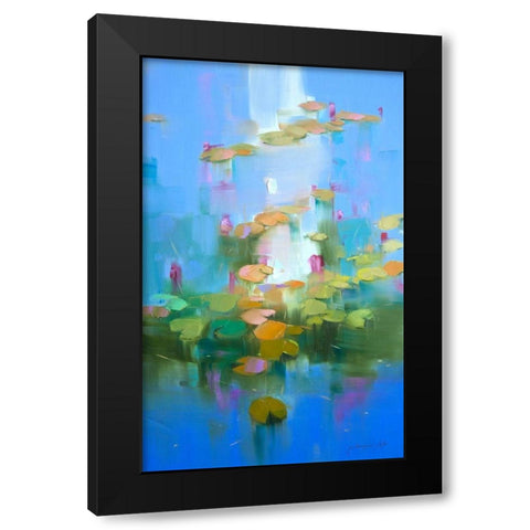 Waterlilies Black Modern Wood Framed Art Print with Double Matting by Yeremyan, Vahe