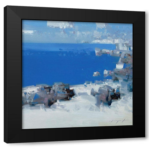 Bay Cliffs Black Modern Wood Framed Art Print with Double Matting by Yeremyan, Vahe