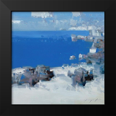 Bay Cliffs Black Modern Wood Framed Art Print by Yeremyan, Vahe