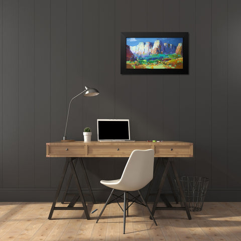 Canyon Rock Black Modern Wood Framed Art Print by Yeremyan, Vahe