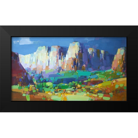 Canyon Rock Black Modern Wood Framed Art Print by Yeremyan, Vahe
