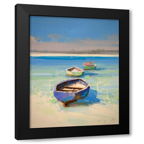 Caribbean Shore Black Modern Wood Framed Art Print with Double Matting by Yeremyan, Vahe