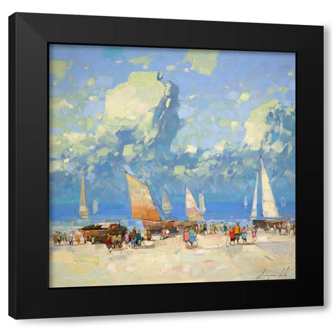 Harbor Black Modern Wood Framed Art Print by Yeremyan, Vahe