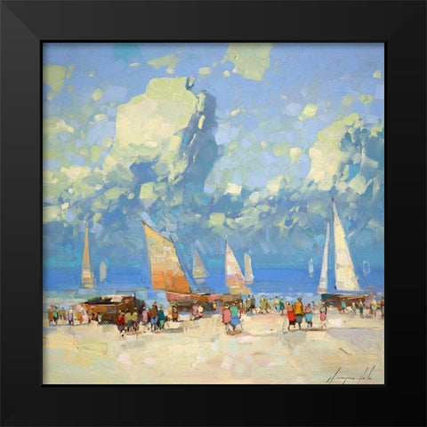 Harbor Black Modern Wood Framed Art Print by Yeremyan, Vahe