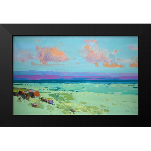 Pacific Coast Black Modern Wood Framed Art Print by Yeremyan, Vahe