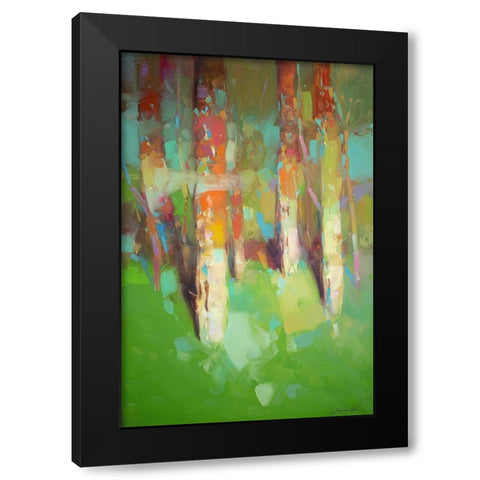 Summer Trees Black Modern Wood Framed Art Print by Yeremyan, Vahe