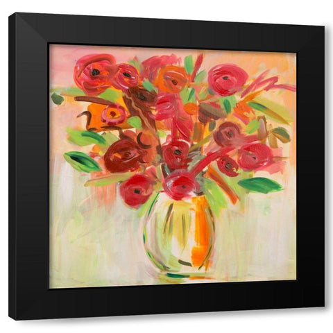 Floral Afternoon Black Modern Wood Framed Art Print with Double Matting by Zaman, Farida