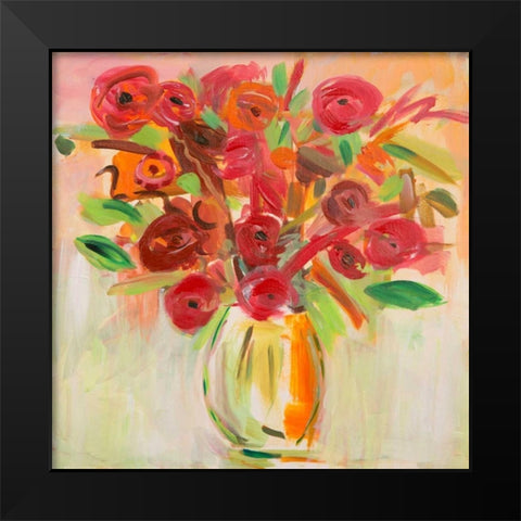 Floral Afternoon Black Modern Wood Framed Art Print by Zaman, Farida