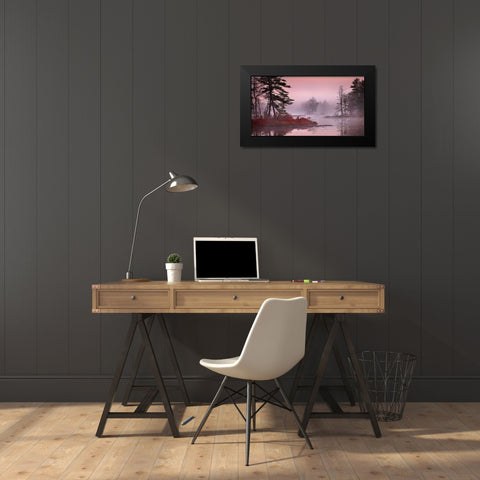 Pink Fog Black Modern Wood Framed Art Print by Zephyr, Patrick