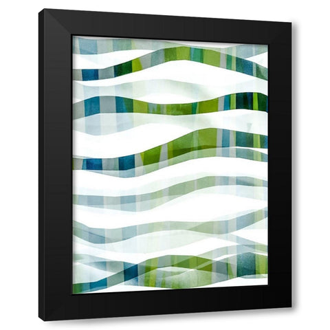 It Goes In Waves No. 2 Black Modern Wood Framed Art Print by Zinna, Lisa