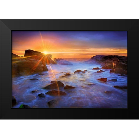 Biddeford Sunrise Black Modern Wood Framed Art Print by Zephyr, Patrick