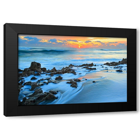 Painted Ocean Black Modern Wood Framed Art Print by Zephyr, Patrick