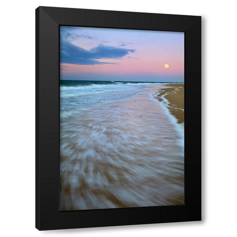 Cape Cod Moonset Black Modern Wood Framed Art Print with Double Matting by Zephyr, Patrick