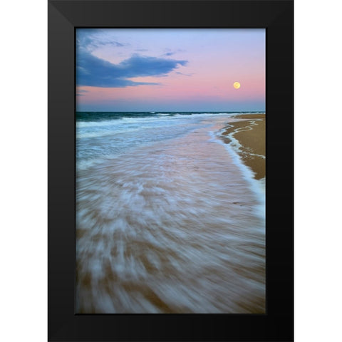 Cape Cod Moonset Black Modern Wood Framed Art Print by Zephyr, Patrick