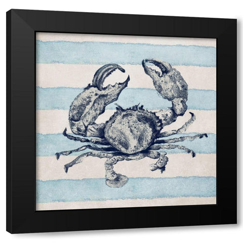 Surf Side Striped I Black Modern Wood Framed Art Print with Double Matting by Pinto, Patricia