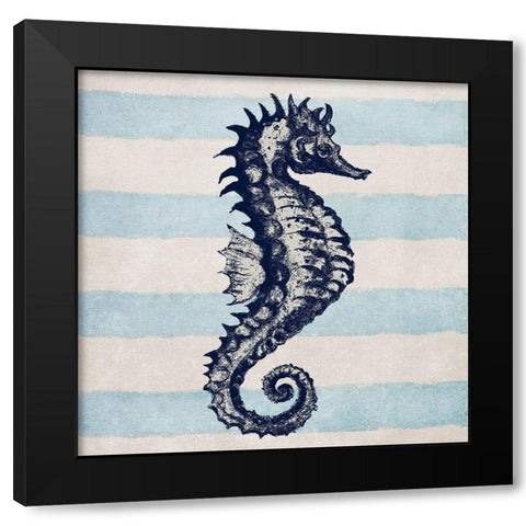Surf Side Striped II Black Modern Wood Framed Art Print with Double Matting by Pinto, Patricia