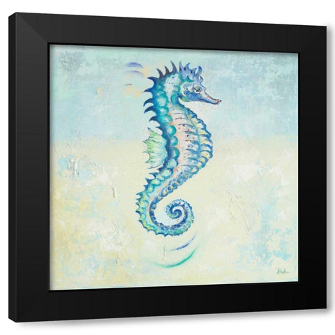 Surf Side II Black Modern Wood Framed Art Print with Double Matting by Pinto, Patricia