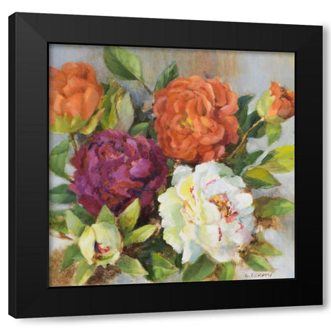 Fresh Cut Peonies Black Modern Wood Framed Art Print by Loreth, Lanie