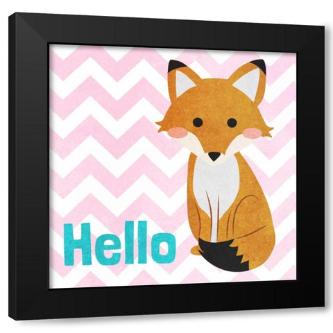 Woodland Greetings I Black Modern Wood Framed Art Print by SD Graphics Studio