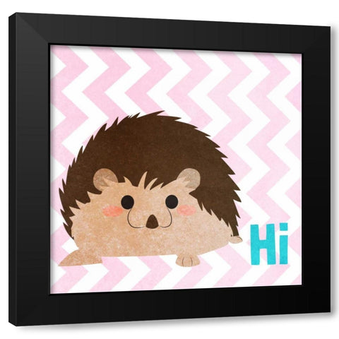 Woodland Greetings II Black Modern Wood Framed Art Print with Double Matting by SD Graphics Studio