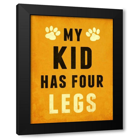 Paw Kids III Black Modern Wood Framed Art Print with Double Matting by SD Graphics Studio