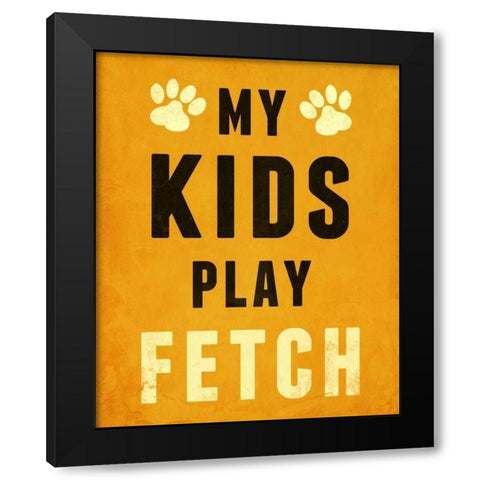 Paw Kids V Black Modern Wood Framed Art Print by SD Graphics Studio