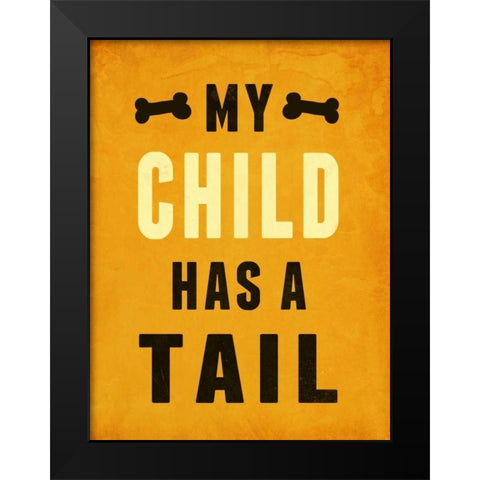 Paw Kids II Black Modern Wood Framed Art Print by SD Graphics Studio