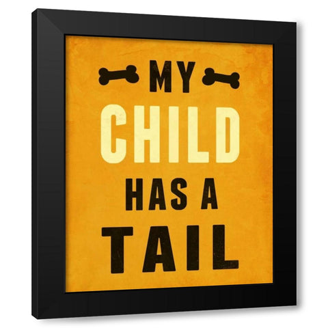 Paw Kids II Black Modern Wood Framed Art Print by SD Graphics Studio